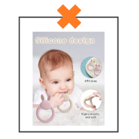 Siliconen bijtring konijn lichtroze